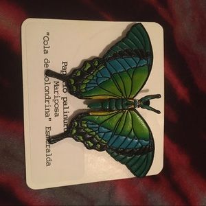 *2/$20 bundled Blue/Green butterfly hair barrette